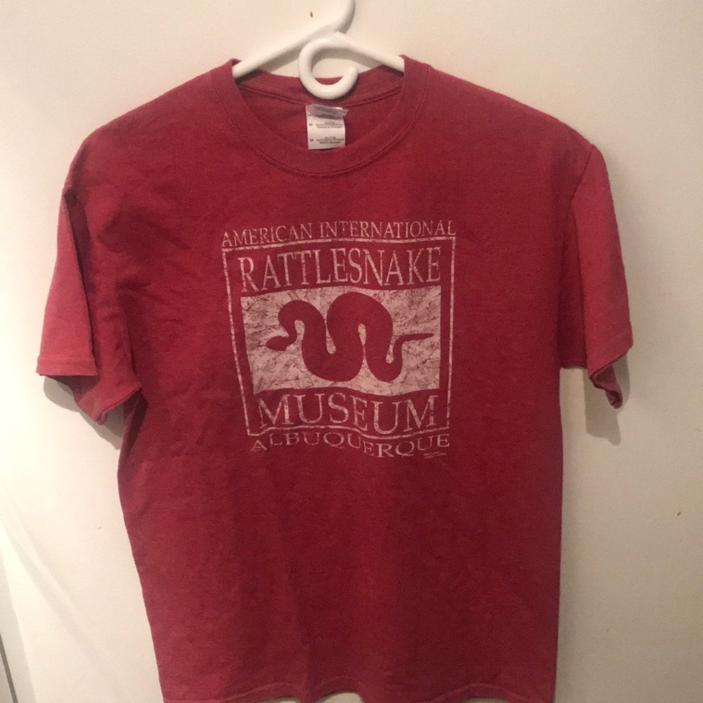 American International Rattle Snake Museum Faded Red Tshirt with White Print